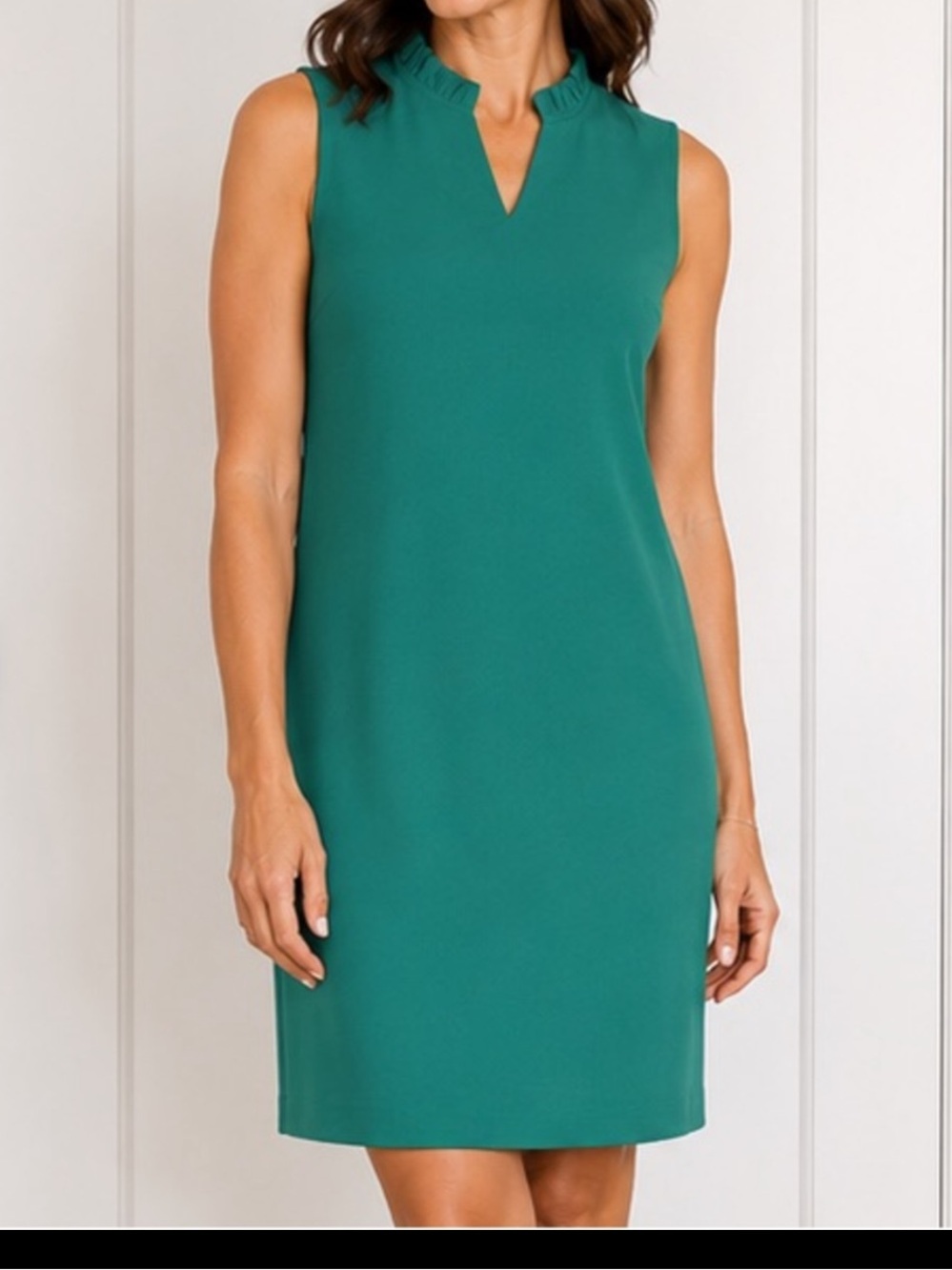 Sharagano Sleeveless Green Sheath Dress